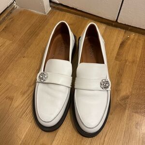 White ganni jewler loafers